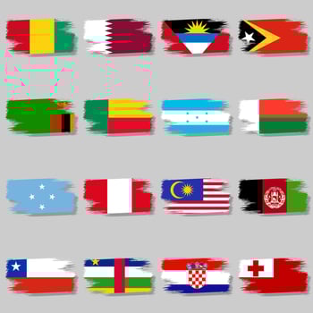 World Icons in brush style vector