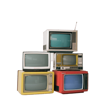 heap of old fashioned TVs transparent background png