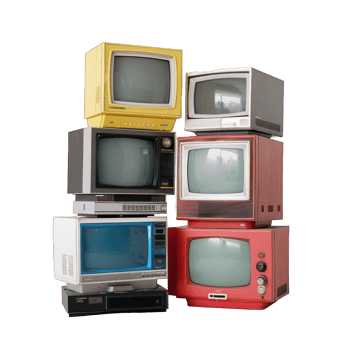 heap of old fashioned TVs transparent background png