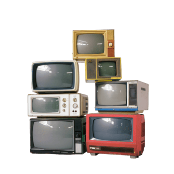 heap of old fashioned TVs transparent background png