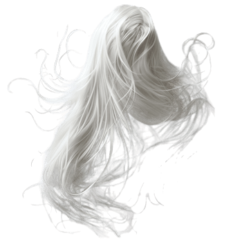 long white hair of a girl transparent background png