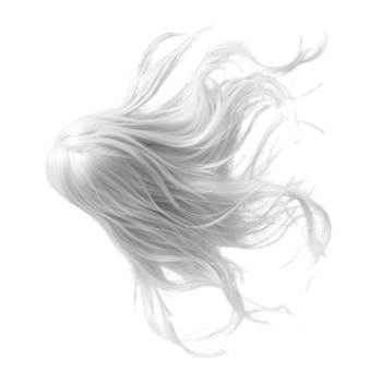 long white hair of a girl transparent background png