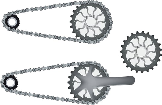 equipment and spare parts for touring and sports bicycles- vector