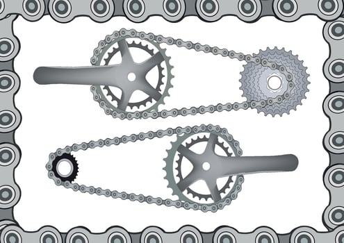 bicycle chain and spare parts vector