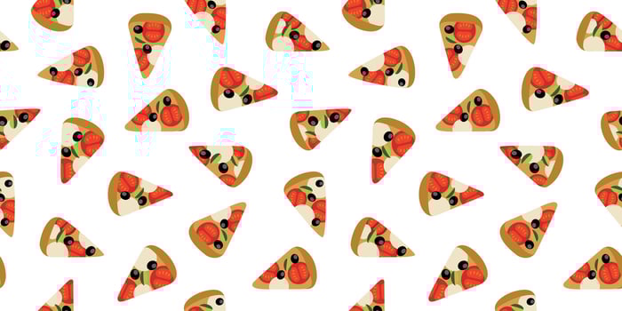 Pizza Slices Fast Food Seamless Pattern on White Background vector