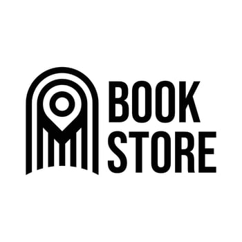 book store location flat minimalist logo design vector