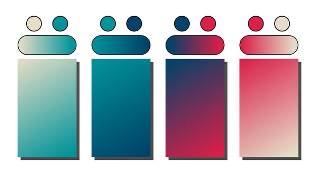 Set of gradient background. Cover set design with Sand Dollar, Teal, Navy Blue, Red color. Beautiful abstract gradient for covers, wallpapers, branding, business cards illustration vector