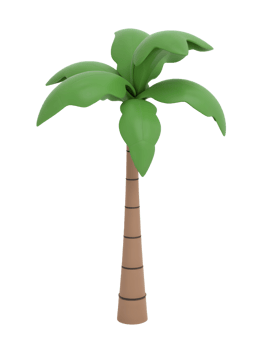 isolated realistic palm tree in the summer png