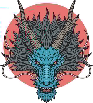 Chinese dragon head design illustration vector