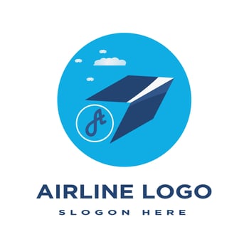 Minimalist airline logo design. vector