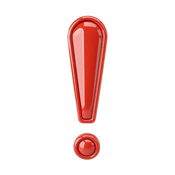 3D Render of a Shiny Red Exclamation Mark on transparent Background png