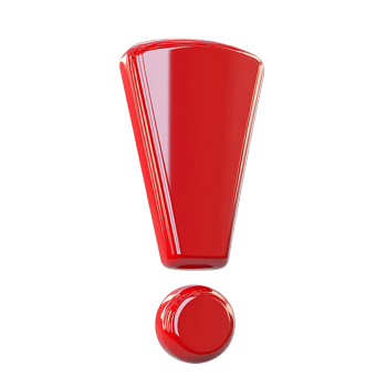 Glossy Red Exclamation Mark 3D Render png