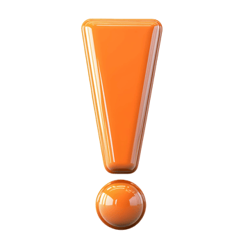 Glossy Orange Exclamation Mark 3D Render png