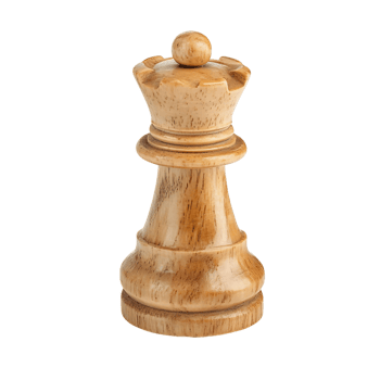 Exquisitely Carved Wooden Chess Queen Piece png