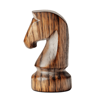 Intricately Carved Wooden Chess Knight Piece png