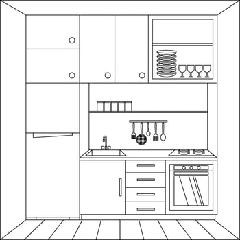 Background Idea Kitchen plan vector