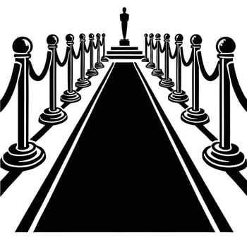 An oscar statue on a black and white background vector