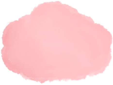 Pink cloud, watercolor style png
