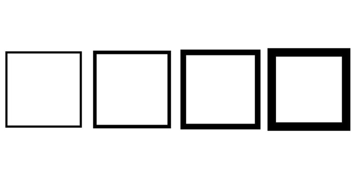 square lines of different sizes vector