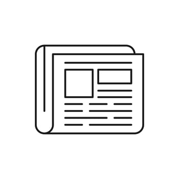 Newspaper flat line icon. Article, press illustration. Thin sign of latest news, magazine pictogram. vector