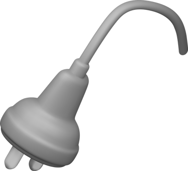 3d black plastic electric plug png
