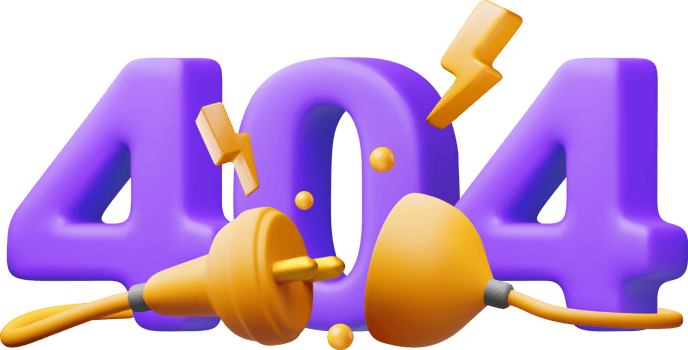 3D blue electric plug with 404 digits png