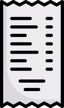 A receipt icon with a black and white background vector
