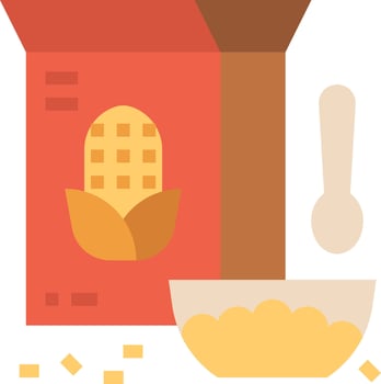Corn flakes cereal clipart vector