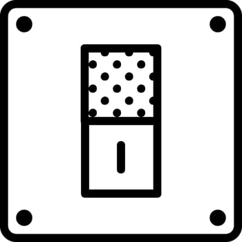A black and white icon of a light switch vector