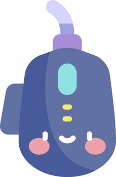 A cartoon blue and purple vacuum cleaner vector