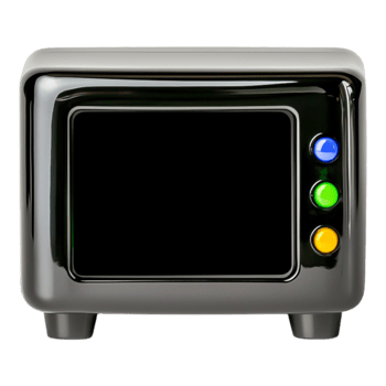 Retro Style Television Set with Colorful Control Buttons png