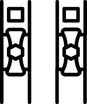 Two black and white icons of a pair of skis vector