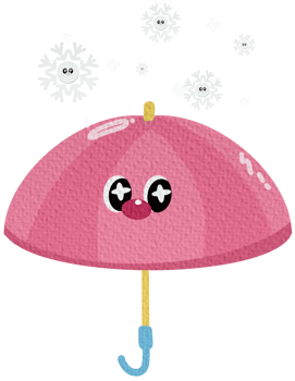 Weather vibes - Umbrella, snow falling png