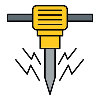 Demolition digging machine and demolish icon concept vector