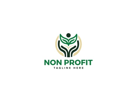 Dynamic Charity Logos, Nonprofit Icons of Compassion with Circle Hand Leaf People vector