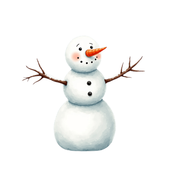 Snowman without a hat png