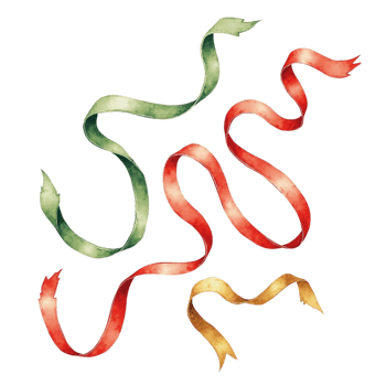 Christmas ribbons in colors png