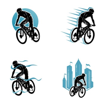 Simple bicycle road bike logo or cycling race vector