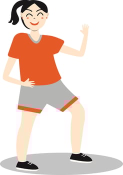 Woman Dancing Clipart in Flat Design vector