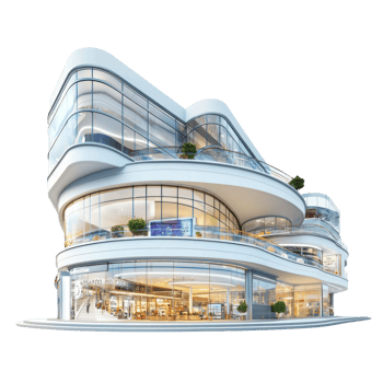 3D Shopping Mall isolate on transparency background png