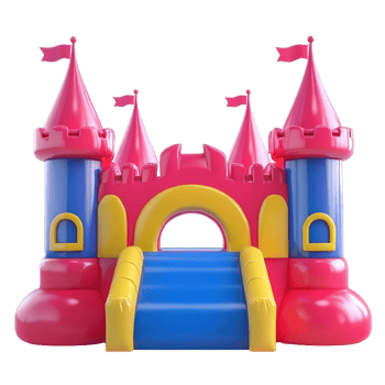 3D Bounce Castles isolate on transparency background png