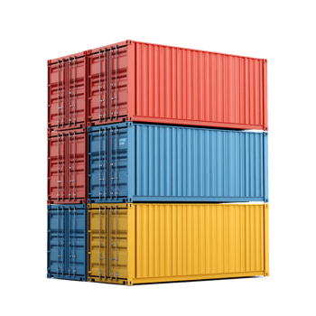 3D Logistic Container stack isolate on transparency background png