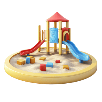 3d Sandboxes playground front view isolate on transparency background png