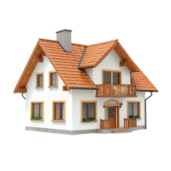 3D Single-Family House isolate on transparency background png