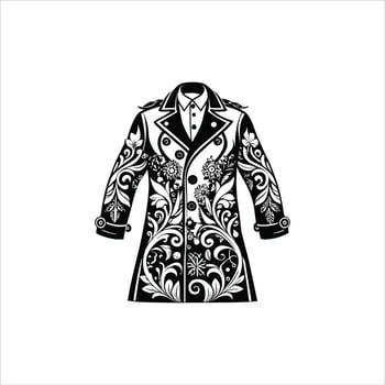 Warm and Stylish Long Outerwear ClipArt vector