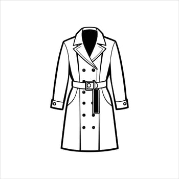 Elegant Long Outerwear ClipArt vector