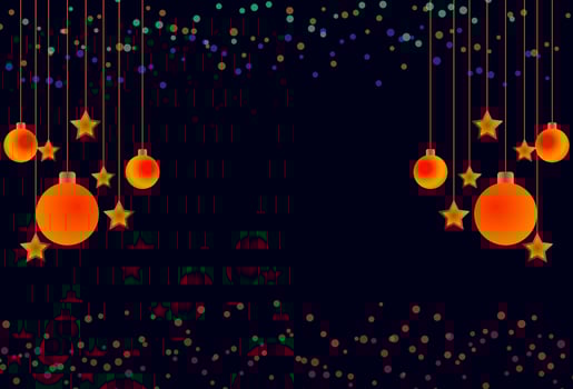 New Year and Christmas getting card background Celebration Display with Sparkling Decorations and Defocused Glittering Lights and stars vector