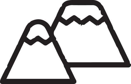 A mountain icon with a mountain peak vector