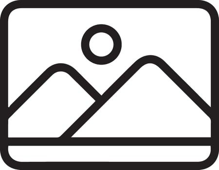A black and white image of a mountain with a sun in the sky vector