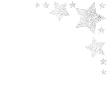Glittery Silver Star Corner Frame png